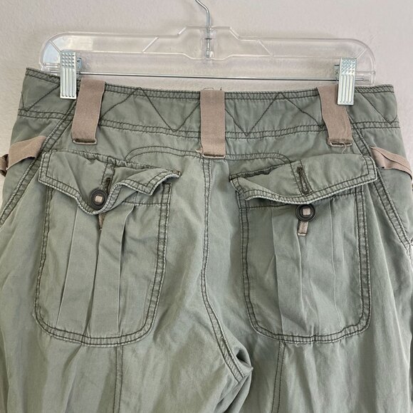Vintage Y2K Abercrombie & Fitch Womens 10 Cargo Pants Olive Green Baggy Utility - Picture 8 of 9